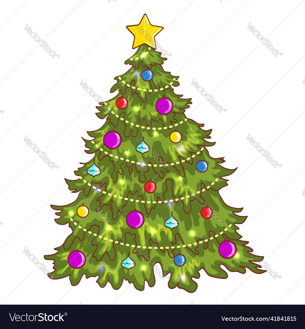 Cartoon christmas tree Royalty Free Vector Image