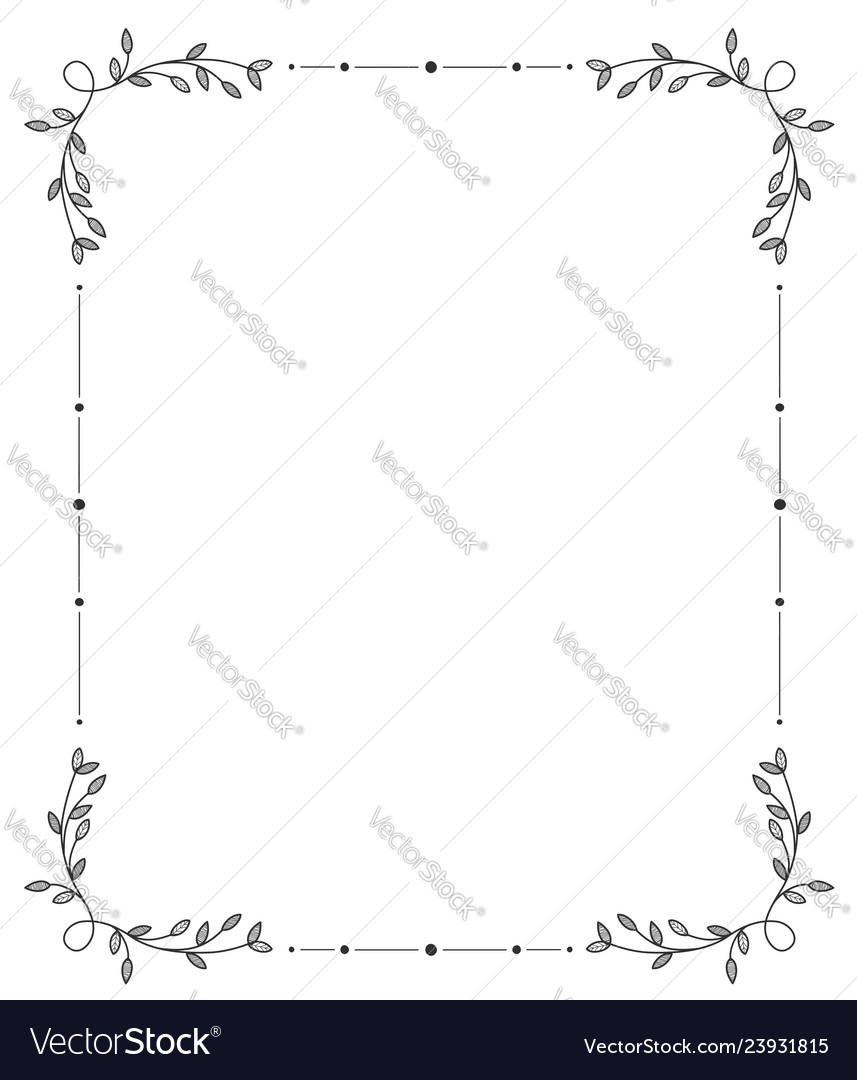 Hand drawn frame decorative elements floral Vector Image