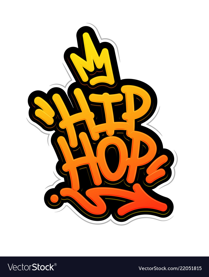 Hip hop tag graffiti style label lettering Vector Image