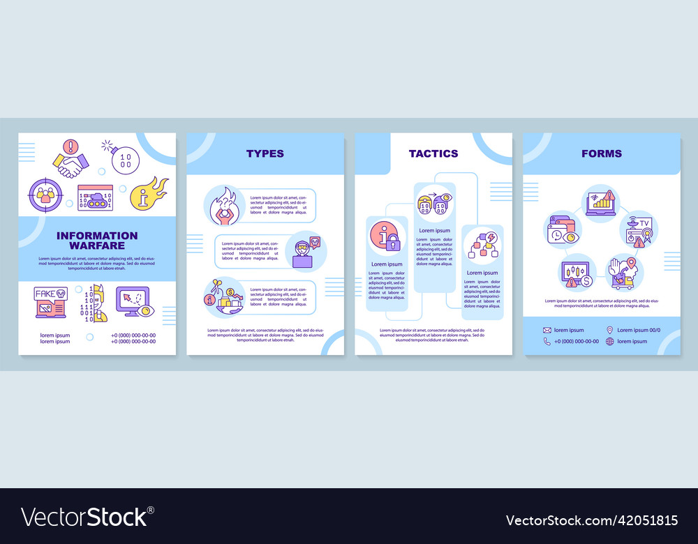 Information warfare guideline blue brochure Vector Image