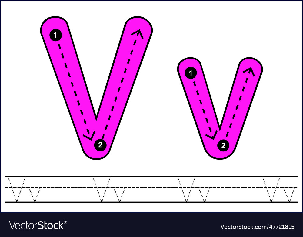 Learning english alphabet for kids letter v Vector Image