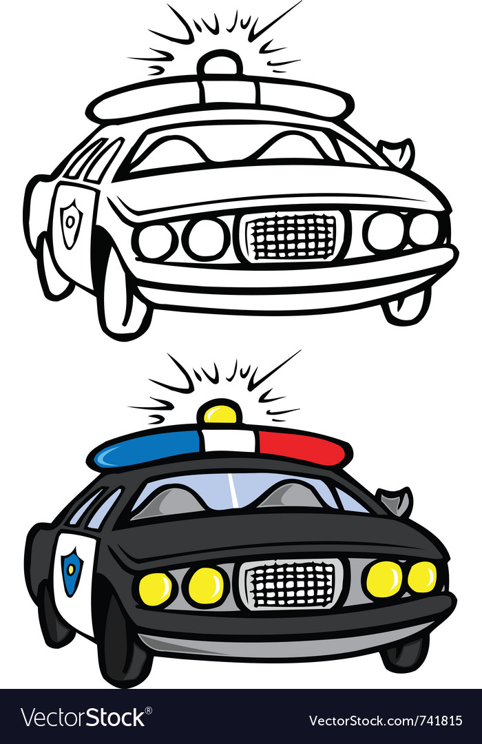 Police Car Coloring Book Royalty Free Vector Image