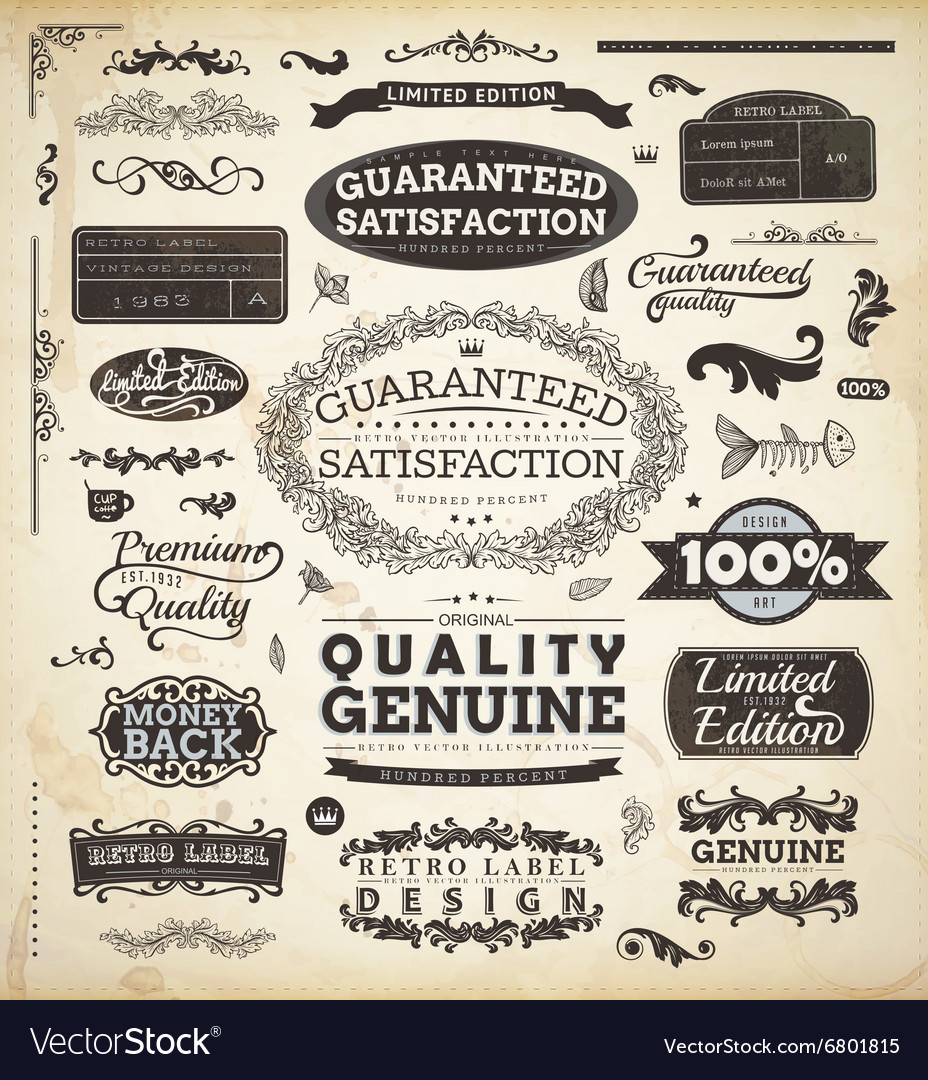 Vintage labels set Royalty Free Vector Image - VectorStock