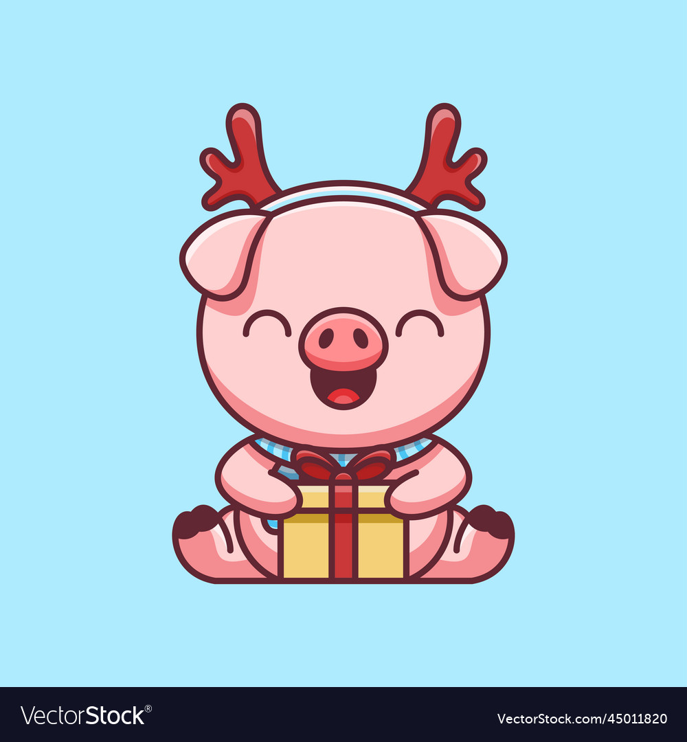 cute-pig-holding-christmas-present-royalty-free-vector-image