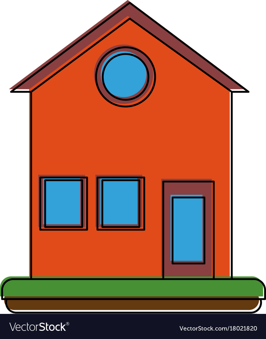 House or home two story icon image Royalty Free Vector Image