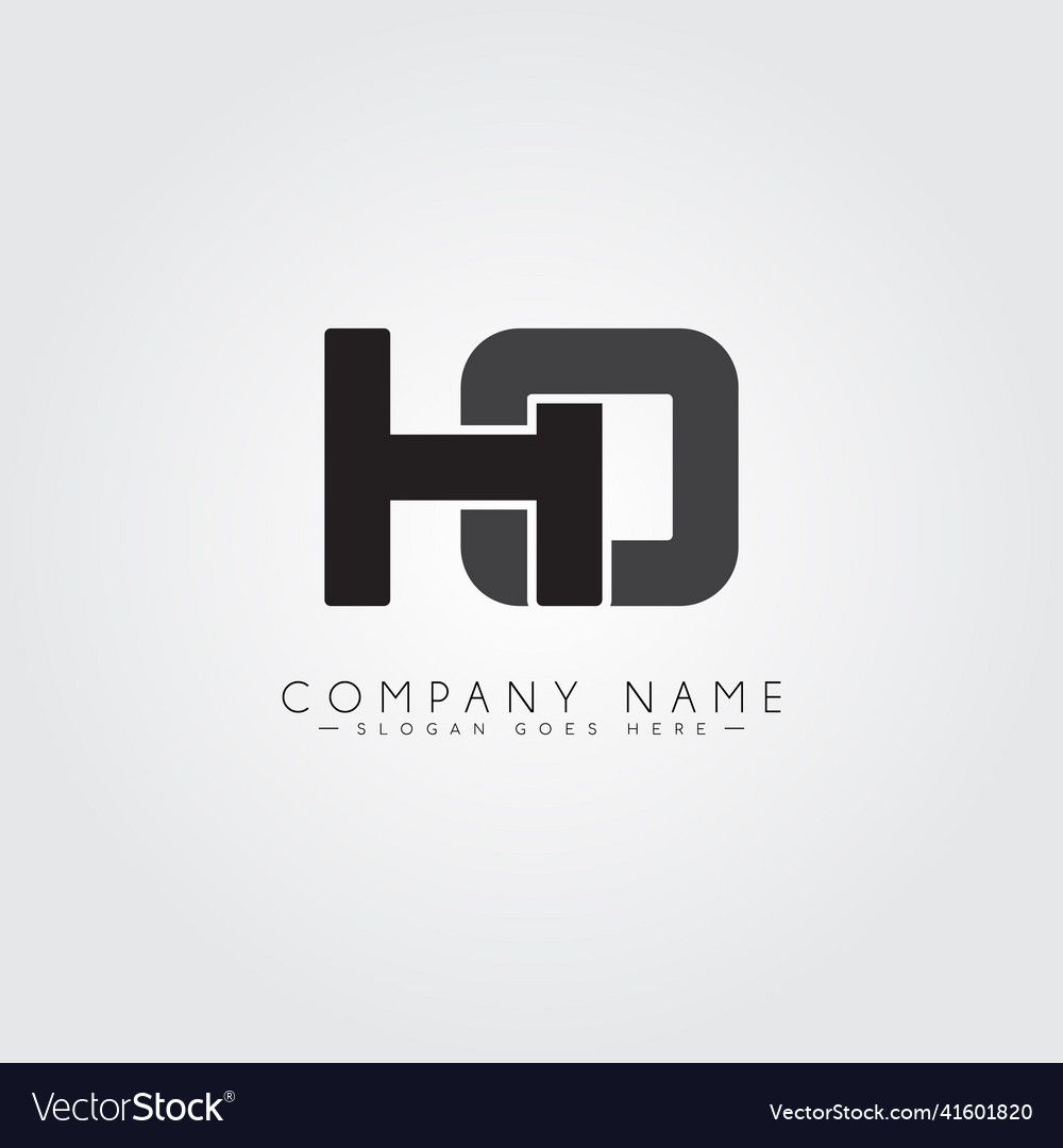 Initial letter ho logo simple alphabet logo Vector Image