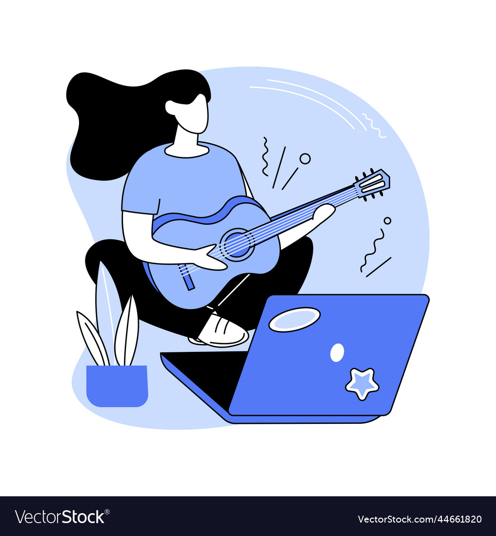 Piano online class isolated cartoon Royalty Free Vector