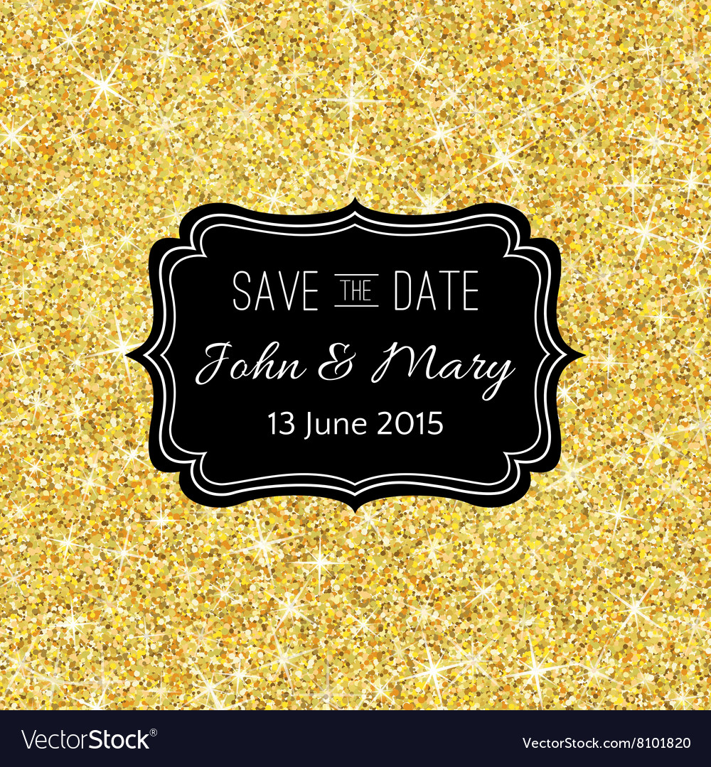 Perfect wedding template with golden confetti Vector Image