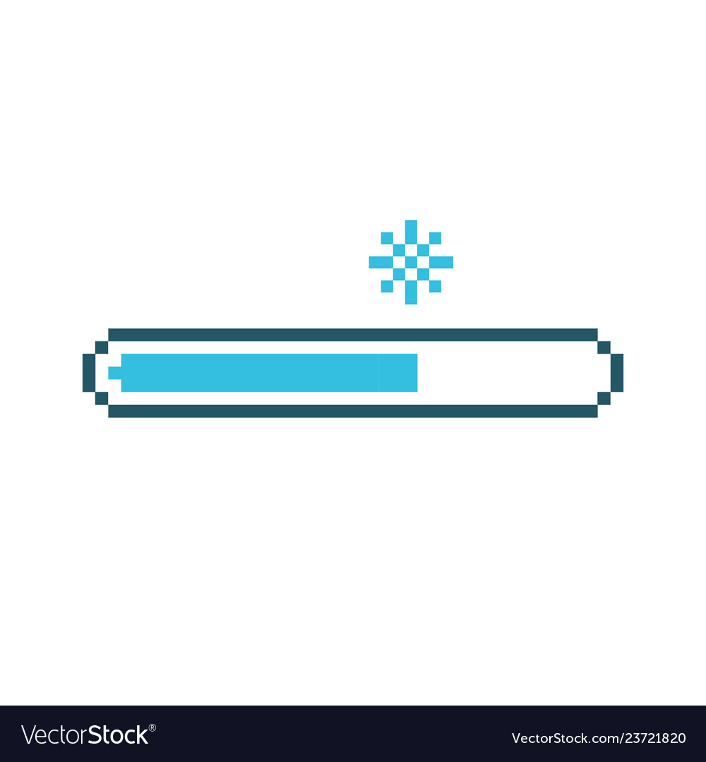 Pixel snow status loading bar Royalty Free Vector Image