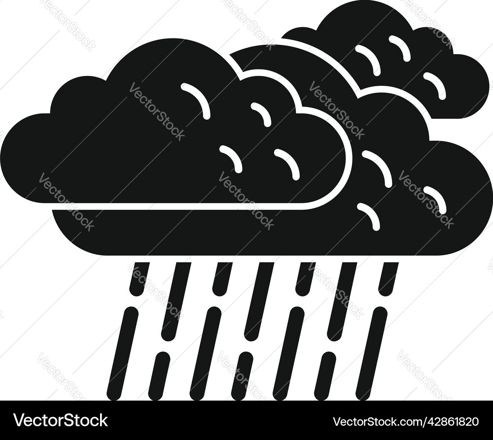 Rainy cloud icon simple cloudy rain Royalty Free Vector