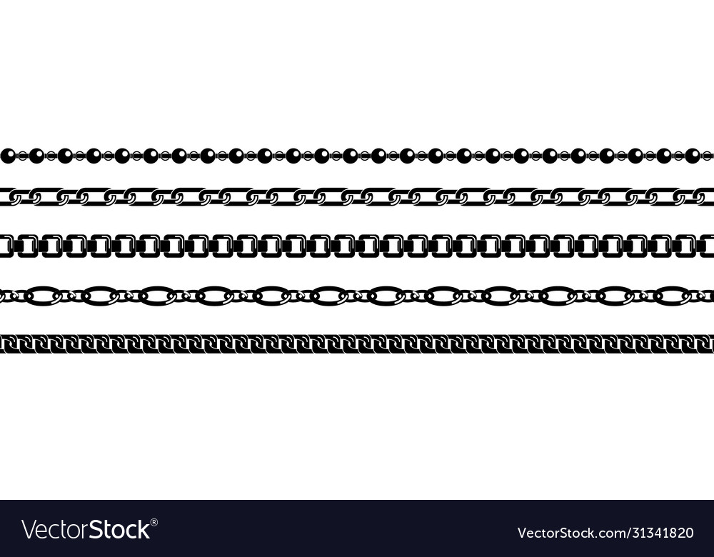 Set black chains Royalty Free Vector Image - VectorStock