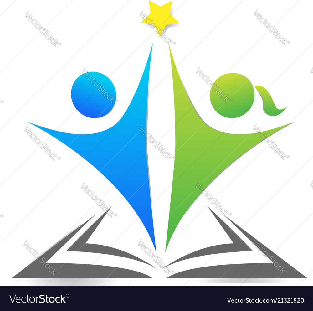 Team people reaching the star logo concept Vector Image