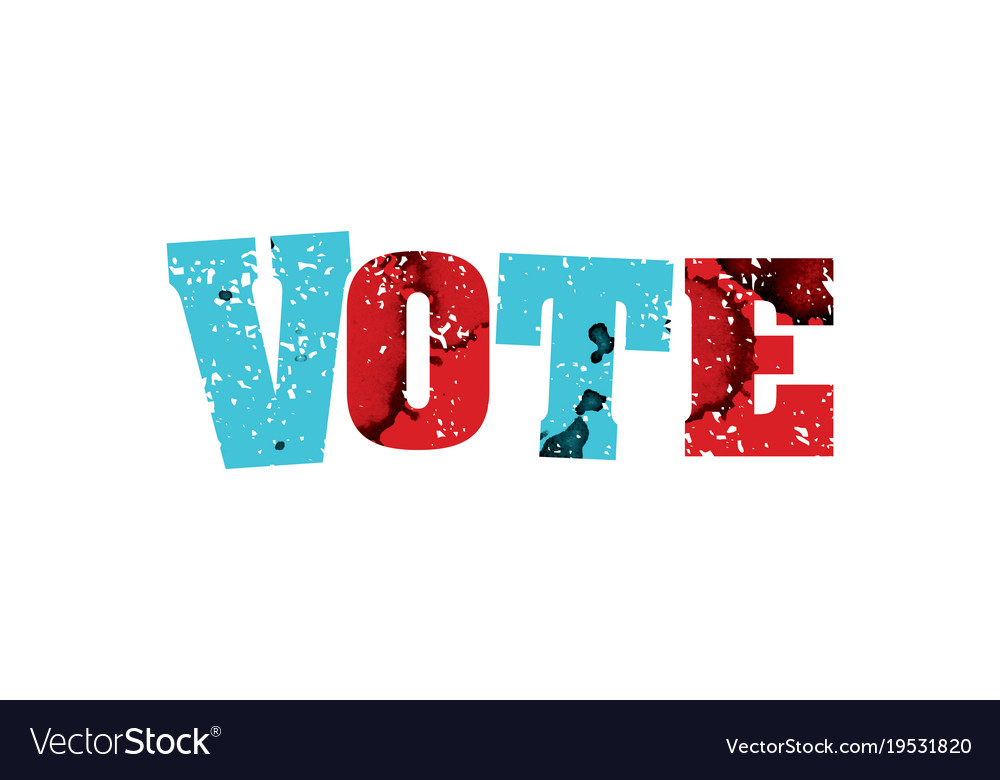 Vote concept colorful stamped word Royalty Free Vector Image