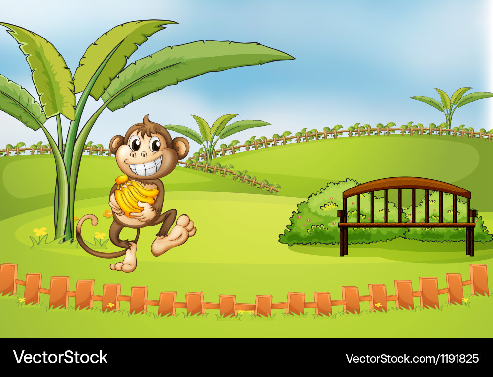 A playful monkey Royalty Free Vector Image - VectorStock