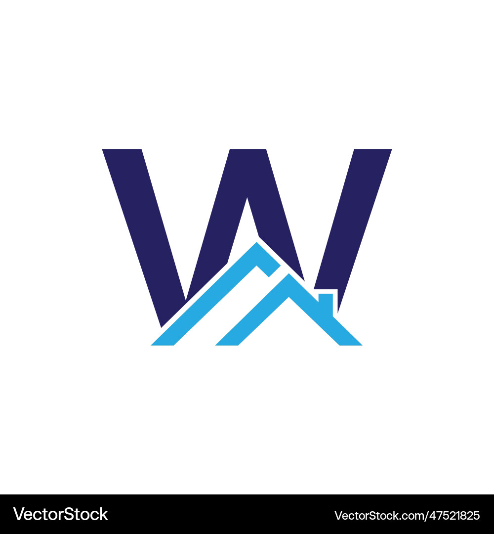 Letter w logo template colorful Royalty Free Vector Image