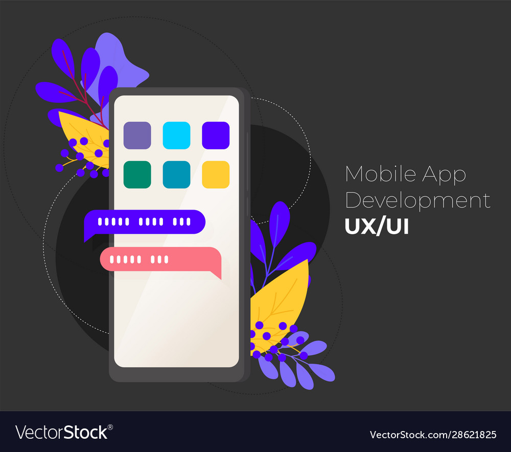 Mobile application development concept Royalty Free Vector