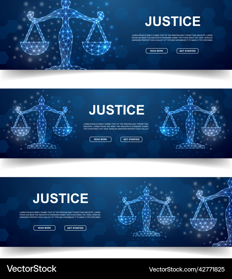Set of three scales horizontal banners Royalty Free Vector