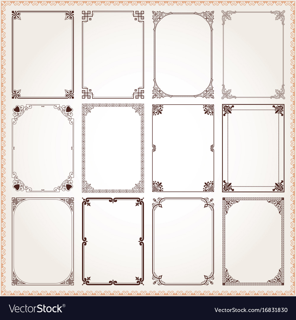 Download Decorative frames and borders rectangle Royalty Free Vector