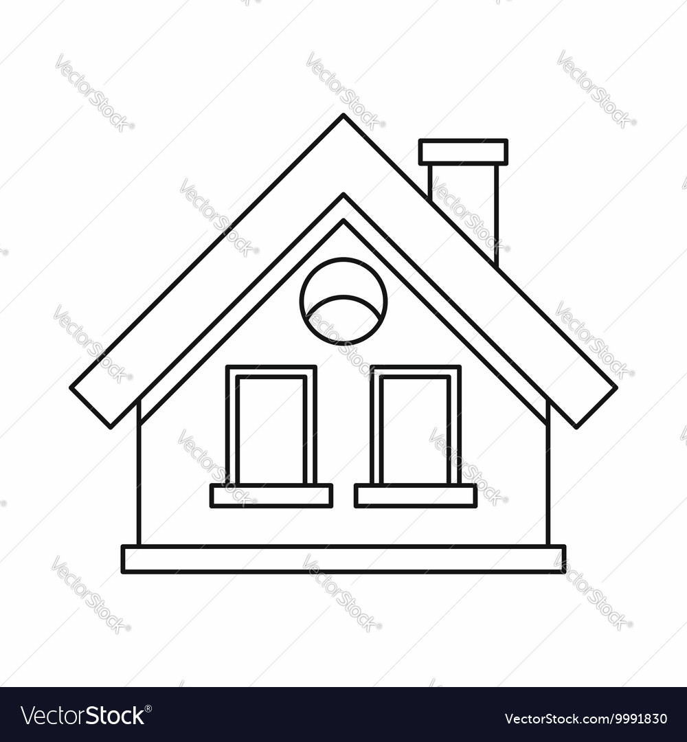 Small cottage icon outline style Royalty Free Vector Image