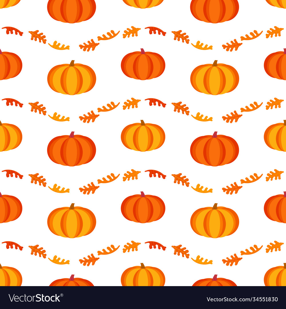 Thanksgiving fall fest pumpkin seamless pattern Vector Image