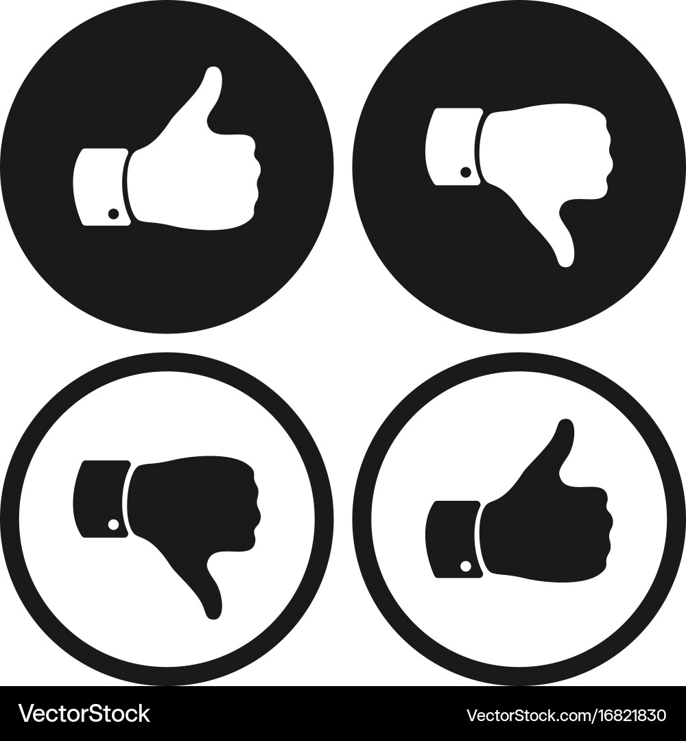Thumb up and down symbols human hand icon Vector Image