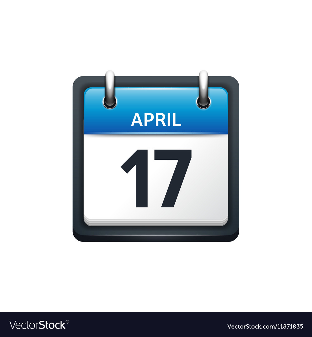 April 17 calendar icon flat