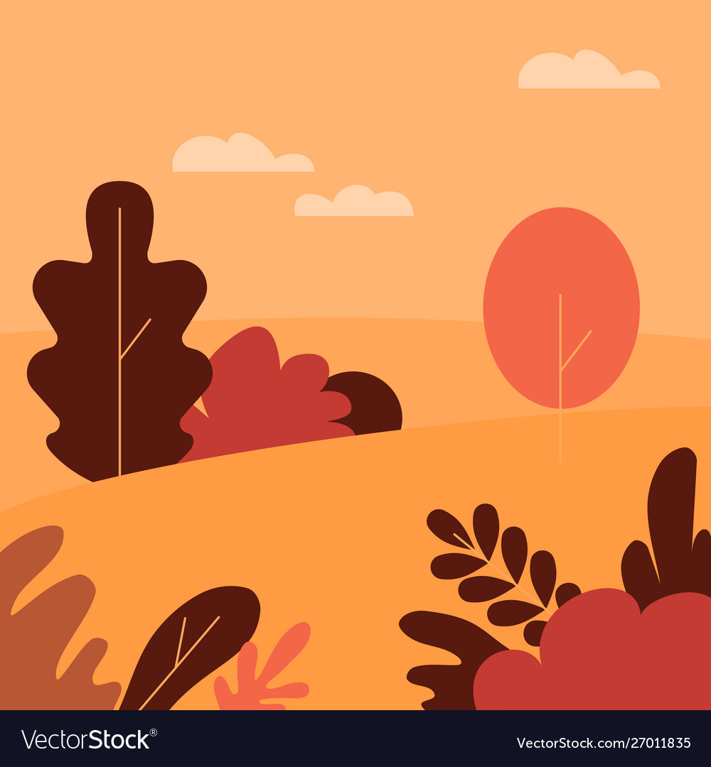 Autumn landscape public park fall forest Vector Image