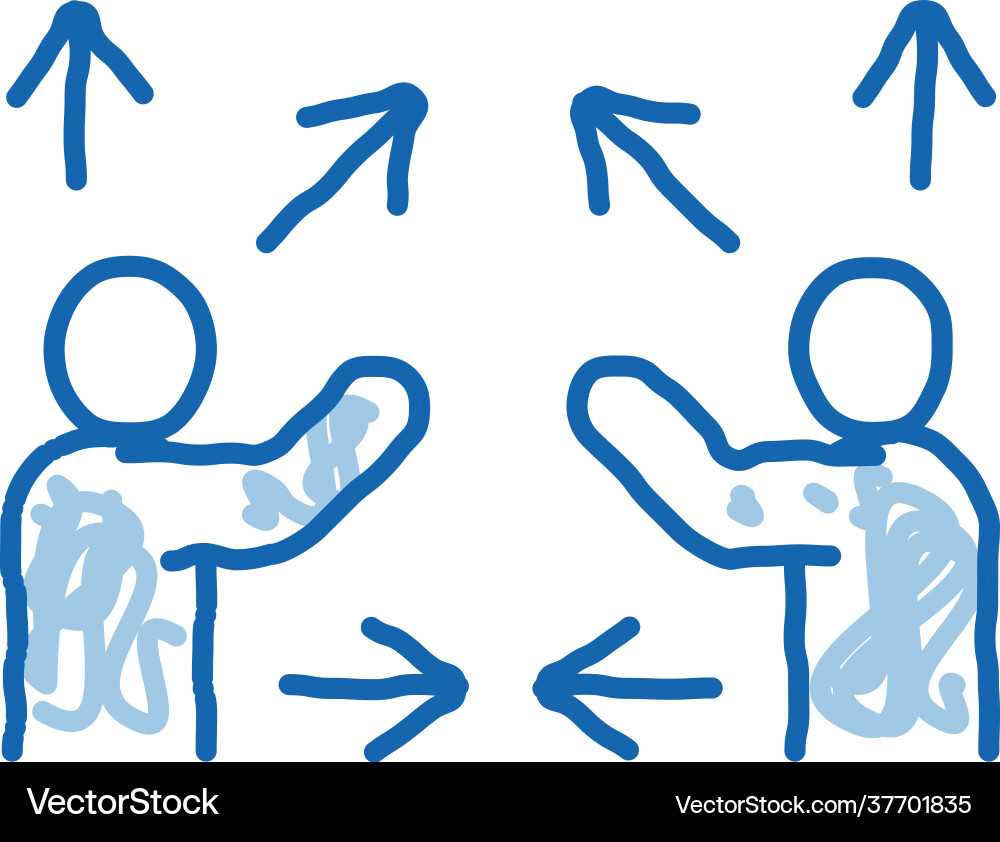 Gesture battle doodle icon hand drawn Royalty Free Vector
