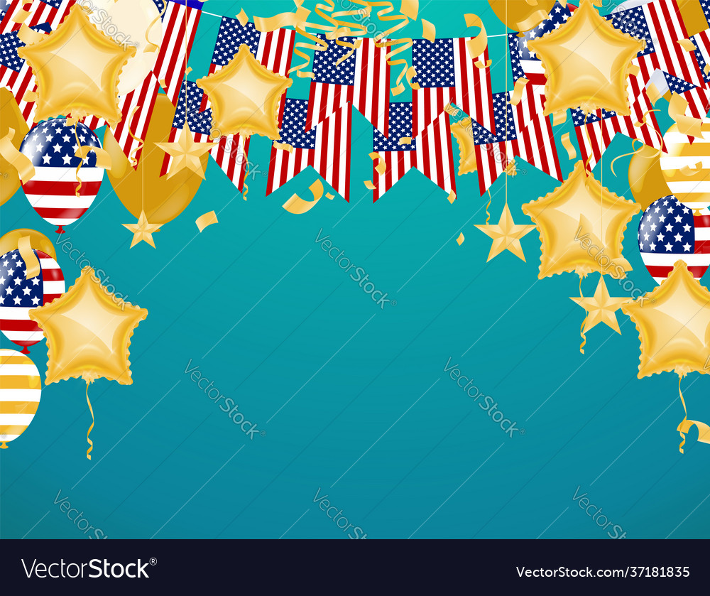 Happy birthday balloons gold celebration Vector Image