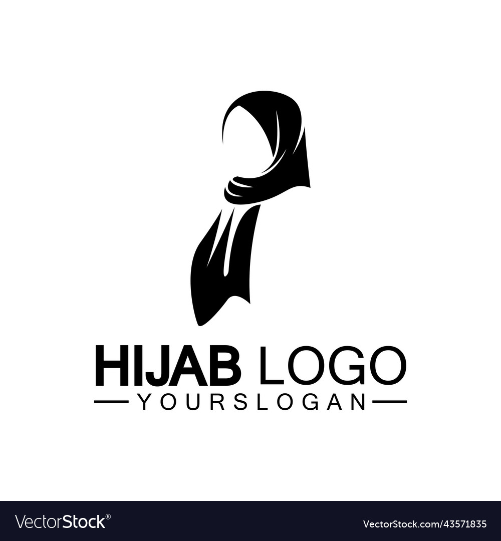 Hijab logo design template Royalty Free Vector Image