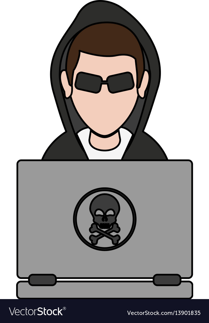 Man Hacker Icon Image Royalty Free Vector Image