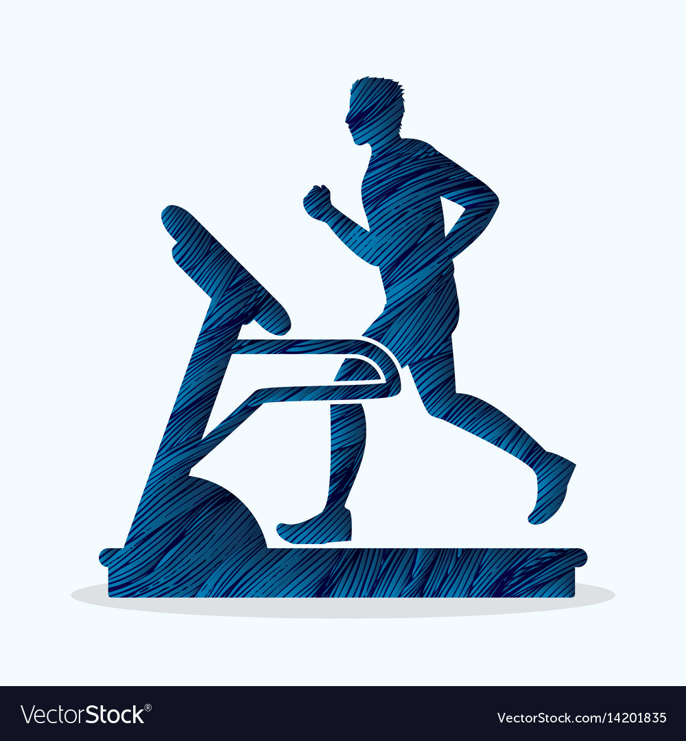 Man running on treadmill graphic