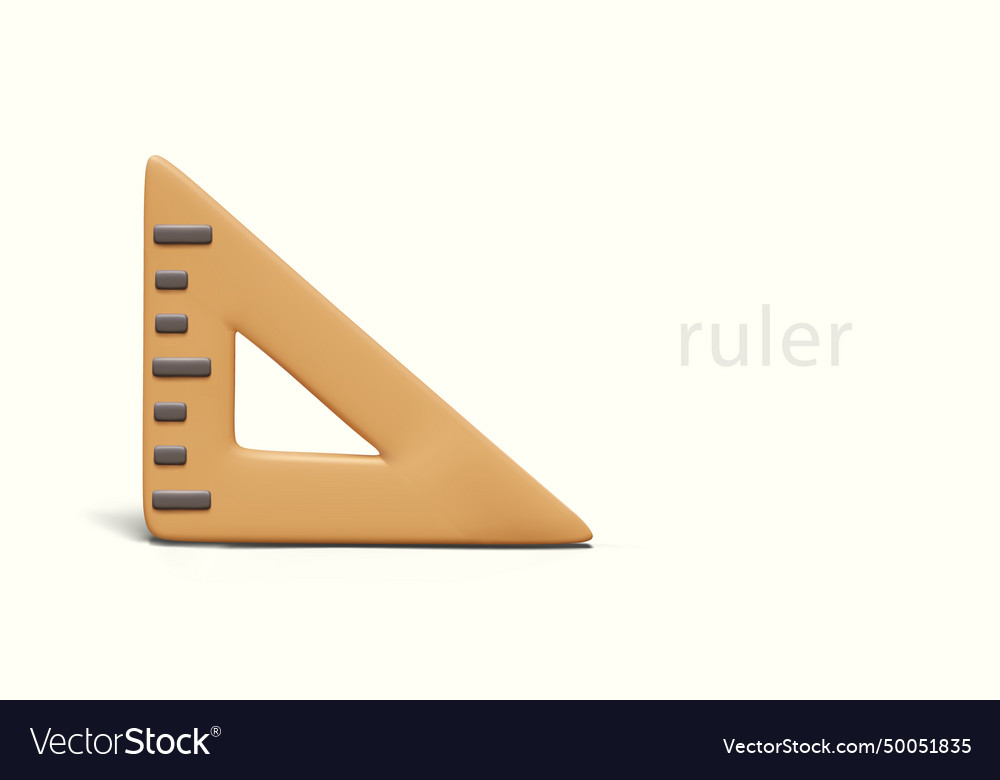Ruler in the shape of triangle with right angle Vector Image