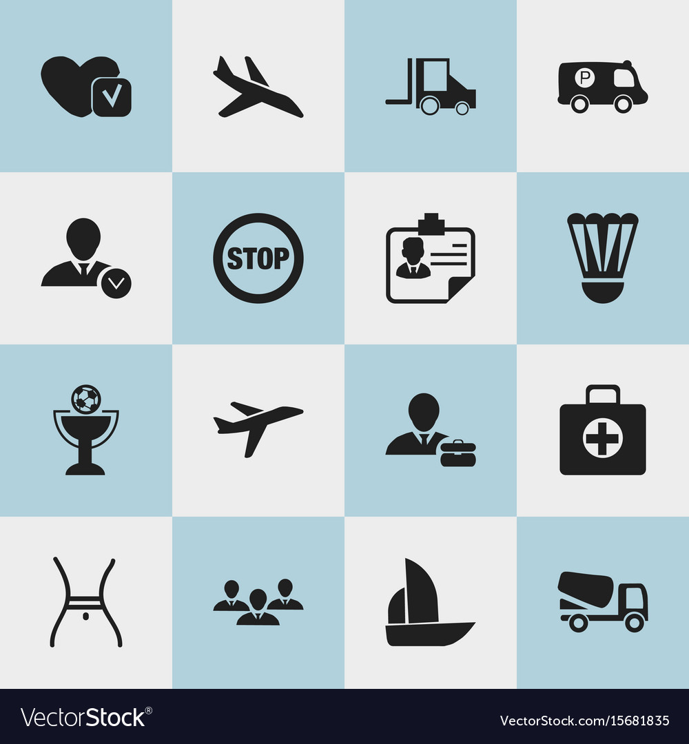 Set of 16 editable complicated icons includes Vector Image