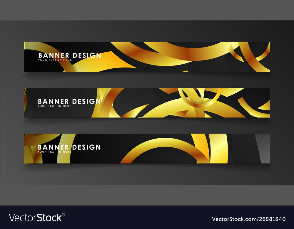 Abstract Circle Banner Fancy Golden Circle On A Vector Image