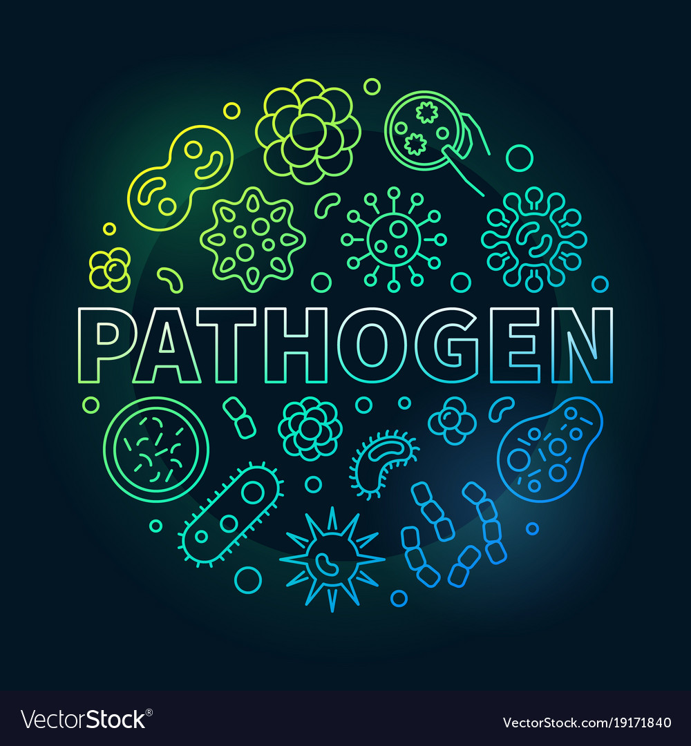 Pathogen symbol made with bacteria Royalty Free Vector Image