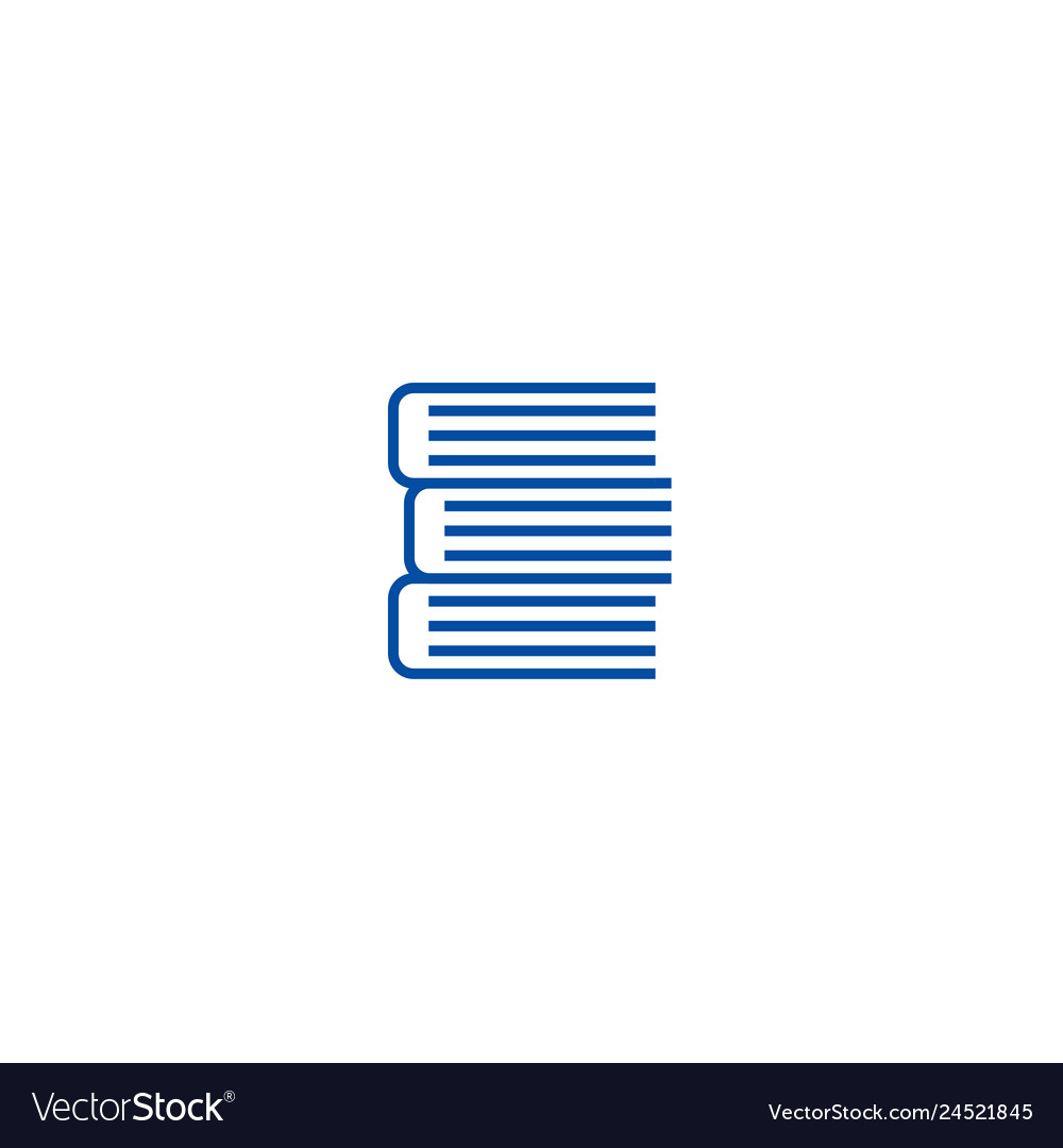 Books sign line icon concept sign flat Royalty Free Vector