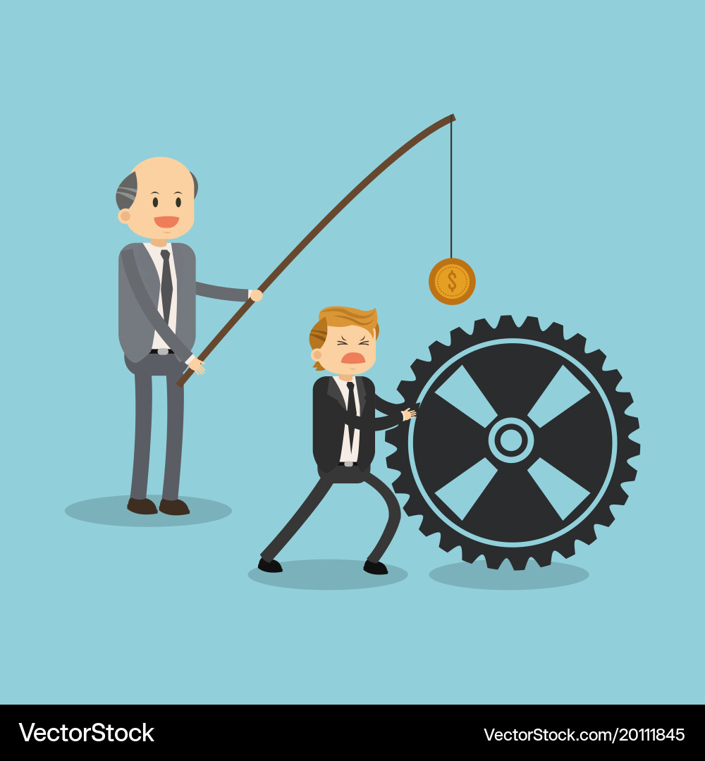 Boss exploiting worker Royalty Free Vector Image