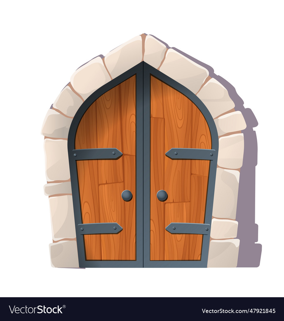 Castle wooden door concept Royalty Free Vector Image