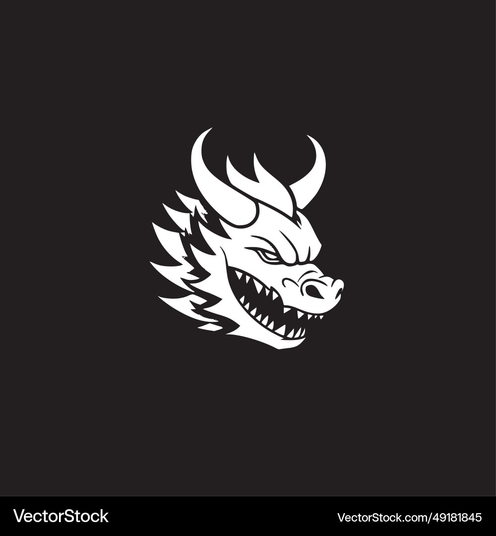 Dragon Minimalist And Flat Logo Royalty Free Vector Image
