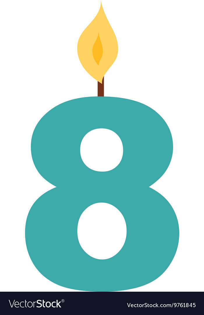 Number candle Royalty Free Vector Image - VectorStock