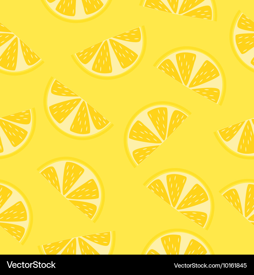 Seamless pattern of yellow lemon slices Royalty Free Vector