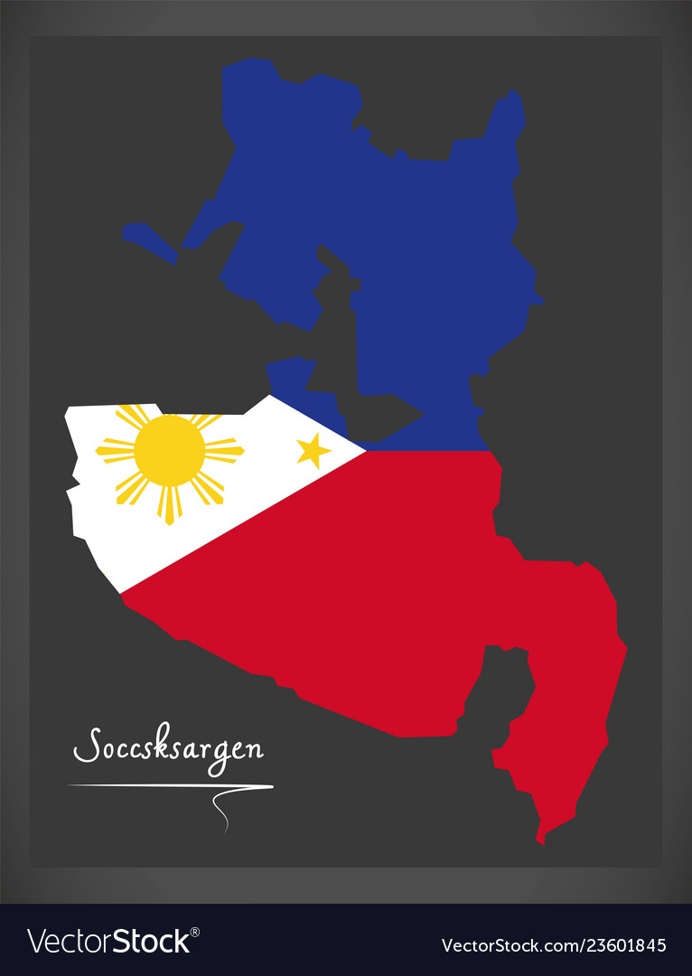 Soccsksargen map philippines Royalty Free Vector Image