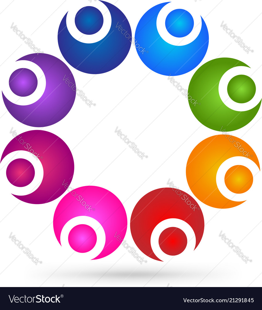 Teamwork people group symbol Royalty Free Vector Image