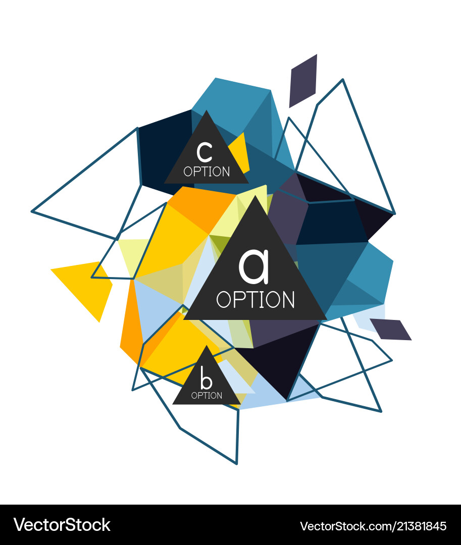 Triangle infographics design layout Royalty Free Vector