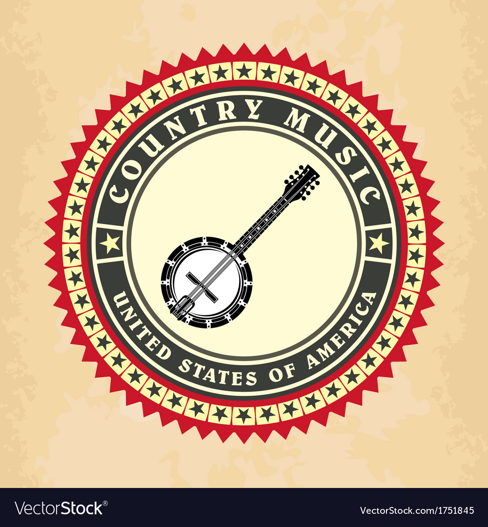 Vintage Label Country Music Royalty Free Vector Image