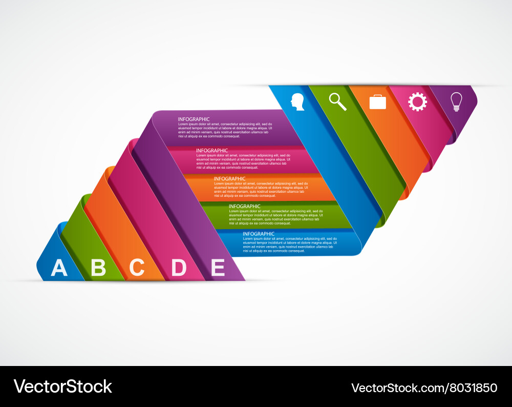 Abstract ribbons infographics design template Vector Image