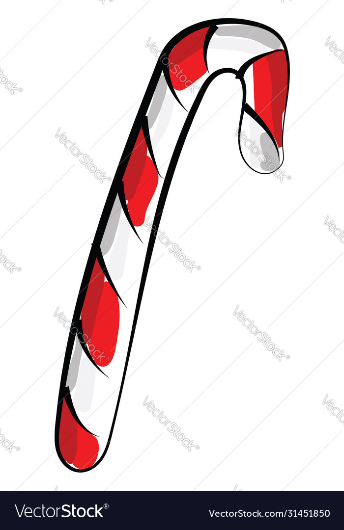 Candy cane on white background Royalty Free Vector Image