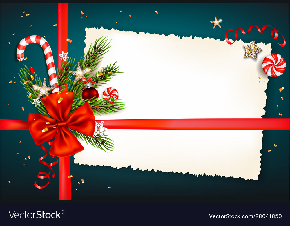 Festive background with winter decorations Vector Image