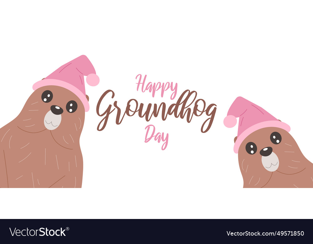 Happy groundhog day february holiday concept Vector Image